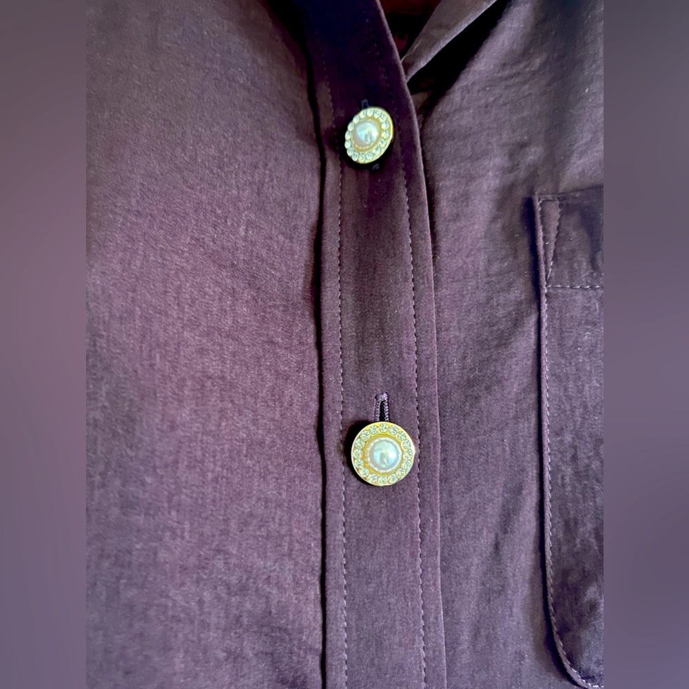 Express dark purple button down with fancy buttons